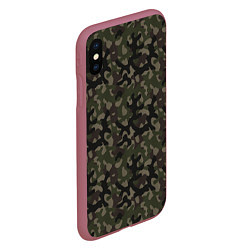 Чехол iPhone XS Max матовый Лесной Охотничий Камуфляж, цвет: 3D-малиновый — фото 2