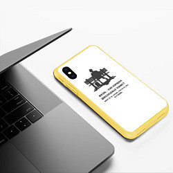Чехол iPhone XS Max матовый Форест Гамп цитата, цвет: 3D-желтый — фото 2