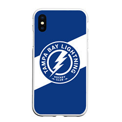 Чехол iPhone XS Max матовый Тампа-Бэй Лайтнинг , Tampa Bay Lightning, цвет: 3D-белый