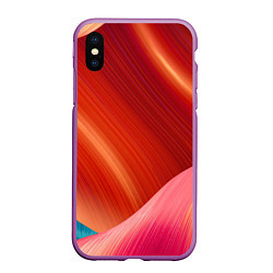 Чехол iPhone XS Max матовый Структура линий, цвет: 3D-фиолетовый