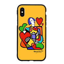 Чехол iPhone XS Max матовый Girl with hearts