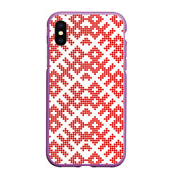 Чехол iPhone XS Max матовый Славянский орнамент этнический узор, цвет: 3D-фиолетовый