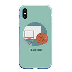 Чехол iPhone XS Max матовый Basketball Спорт, цвет: 3D-голубой