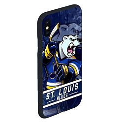 Чехол iPhone XS Max матовый Сент-Луис Блюз, St Louis Blues Маскот, цвет: 3D-черный — фото 2