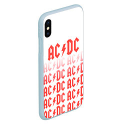 Чехол iPhone XS Max матовый Acdc Паттерн, цвет: 3D-голубой — фото 2