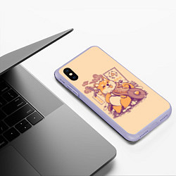 Чехол iPhone XS Max матовый Стиба Ину Линк, цвет: 3D-светло-сиреневый — фото 2