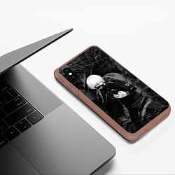 Чехол iPhone XS Max матовый Токийский Гуль Канеки Кен ЧБ, цвет: 3D-коричневый — фото 2
