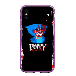 Чехол iPhone XS Max матовый POPPY PLAYTIME ХАГГИ ВАГГИ ПОППИ ПЛЕЙТАЙМ, цвет: 3D-фиолетовый