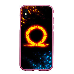 Чехол iPhone XS Max матовый GOD OF WAR CRATOS FIRE SYMBOL RUNE