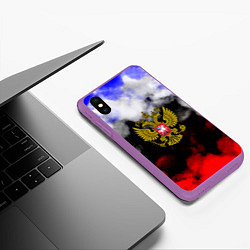 Чехол iPhone XS Max матовый Russia Облока, цвет: 3D-фиолетовый — фото 2