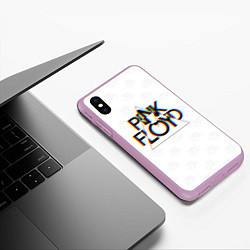 Чехол iPhone XS Max матовый PINK FLOYD LOGO ПИНК ФЛОЙД ГЛИТЧ, цвет: 3D-сиреневый — фото 2