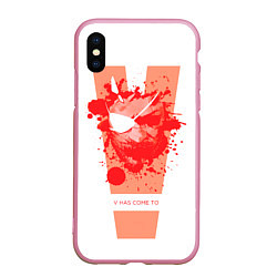 Чехол iPhone XS Max матовый Снейк 5, цвет: 3D-розовый