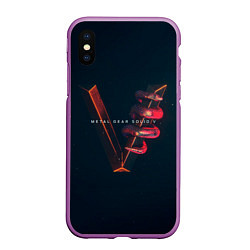 Чехол iPhone XS Max матовый МГС 5, цвет: 3D-фиолетовый