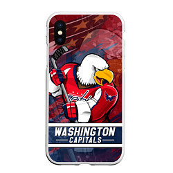 Чехол iPhone XS Max матовый Вашингтон Кэпиталз Washington Capitals, цвет: 3D-белый