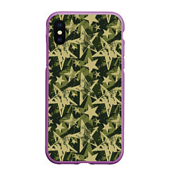 Чехол iPhone XS Max матовый Star camouflage, цвет: 3D-фиолетовый