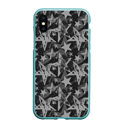 Чехол iPhone XS Max матовый Gray Star, цвет: 3D-мятный