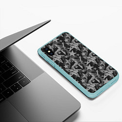 Чехол iPhone XS Max матовый Gray Star, цвет: 3D-мятный — фото 2