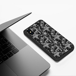 Чехол iPhone XS Max матовый Gray Star, цвет: 3D-черный — фото 2