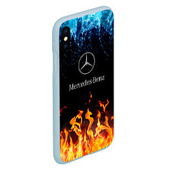 Чехол iPhone XS Max матовый Mercedes-Benz: Вода и Огонь, цвет: 3D-голубой — фото 2