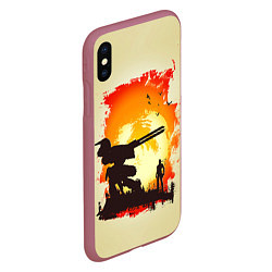 Чехол iPhone XS Max матовый Снейк и Метал Гир, цвет: 3D-малиновый — фото 2
