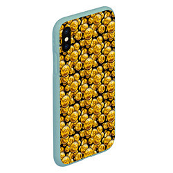 Чехол iPhone XS Max матовый Золотые Монеты Bitcoin, цвет: 3D-мятный — фото 2