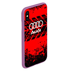 Чехол iPhone XS Max матовый Audi шины, цвет: 3D-фиолетовый — фото 2