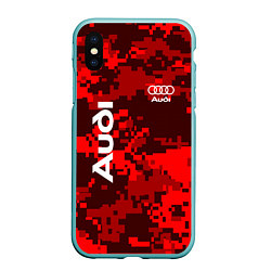 Чехол iPhone XS Max матовый Audi Pixel, цвет: 3D-мятный