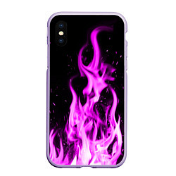 Чехол iPhone XS Max матовый ОГОНЬ НЕОНОВЫЙ ПЛАМЯ