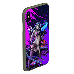 Чехол iPhone XS Max матовый Arcane ДЖИНКС игра League Of Legends, цвет: 3D-темно-зеленый — фото 2