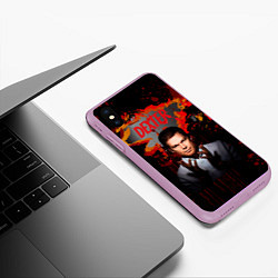 Чехол iPhone XS Max матовый Декстер Новая Кровь Супер сериал, цвет: 3D-сиреневый — фото 2