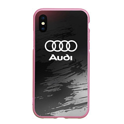 Чехол iPhone XS Max матовый Audi туман, цвет: 3D-розовый