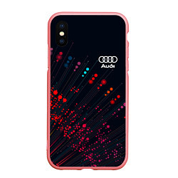 Чехол iPhone XS Max матовый Audi капли красок, цвет: 3D-баблгам