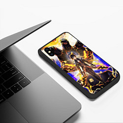 Чехол iPhone XS Max матовый Чжун Ли в ульте Genshin Impact, цвет: 3D-черный — фото 2