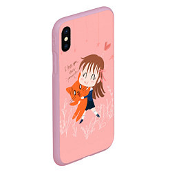 Чехол iPhone XS Max матовый I love you this much, цвет: 3D-розовый — фото 2