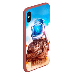 Чехол iPhone XS Max матовый Lets create our own world, цвет: 3D-красный — фото 2