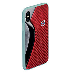 Чехол iPhone XS Max матовый Volvo Logo Texture, цвет: 3D-мятный — фото 2