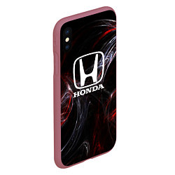 Чехол iPhone XS Max матовый Honda разводы, цвет: 3D-малиновый — фото 2