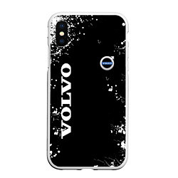 Чехол iPhone XS Max матовый Volvo капли и брызги красок