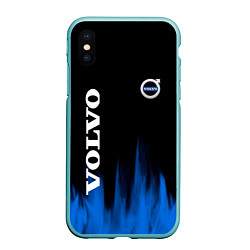 Чехол iPhone XS Max матовый Volvo синий огонь