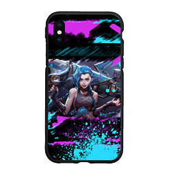 Чехол iPhone XS Max матовый JINX Граффити, цвет: 3D-черный