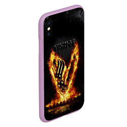 Чехол iPhone XS Max матовый Викинги Огонь, цвет: 3D-сиреневый — фото 2