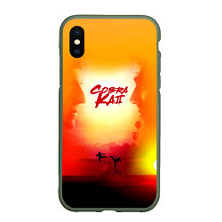 Чехол iPhone XS Max матовый Кобра Кай Закат Градиент Cobra Kai Sun