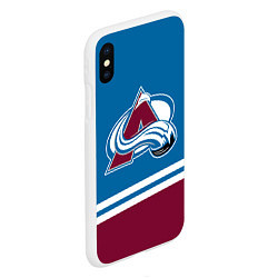 Чехол iPhone XS Max матовый Colorado Avalanche, Колорадо Эвеланш, цвет: 3D-белый — фото 2