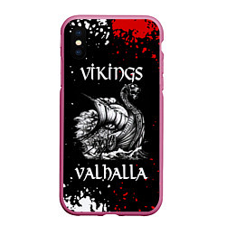 Чехол iPhone XS Max матовый Викинги: Вальхалла Vikings: Valhalla, цвет: 3D-малиновый