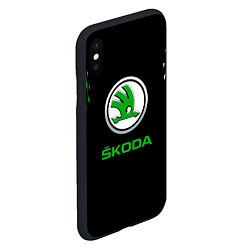 Чехол iPhone XS Max матовый Skoda нарисованные линии, цвет: 3D-черный — фото 2