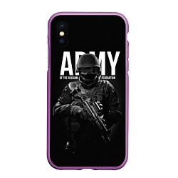 Чехол iPhone XS Max матовый ARMY RF, цвет: 3D-фиолетовый