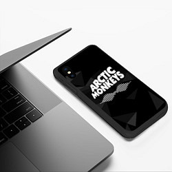 Чехол iPhone XS Max матовый Arctic Monkeys Серая Геометрия, цвет: 3D-черный — фото 2