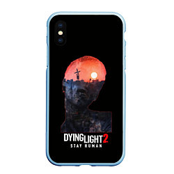 Чехол iPhone XS Max матовый Dying Light Stay Human, цвет: 3D-голубой