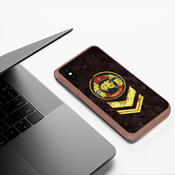 Чехол iPhone XS Max матовый Эмблема Спецназ, цвет: 3D-коричневый — фото 2