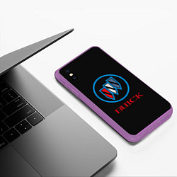 Чехол iPhone XS Max матовый Buick Emblem Logo, цвет: 3D-фиолетовый — фото 2